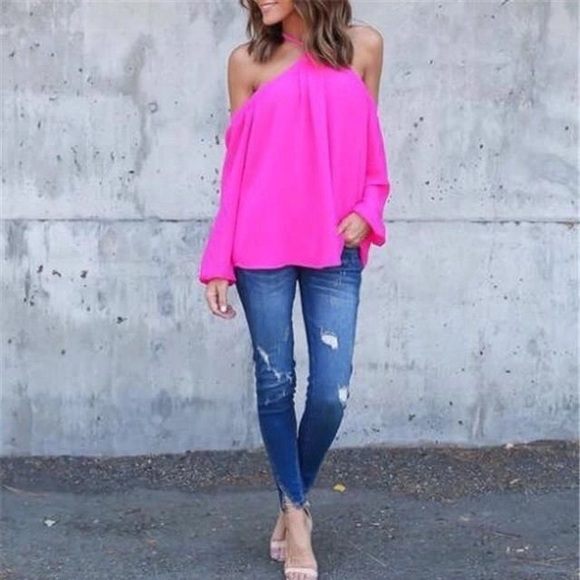 Off shoulder long sleeve blouse - Picture 4 of 8